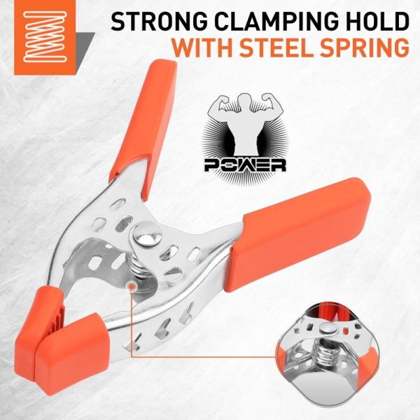 8-Piece 4" Inch Spring Clamp, Heavy Duty Spring Metal Spring Clamps, 1.5"-Inch Jaw Opening。 | Clamps Clamps Clamps