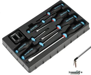 8-Piece Magnetic Screwdriver Set, 3 Phillips And 4 Slotted Tip S2 Alloy Steel Screwdriver Set, 1 Pc Magnetizer Demagnetizer, Storage Tray Included | Screwdriver Sets Screwdriver Sets Screwdriver Sets