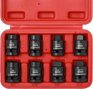 8Pcs 1/2-Inch Drive Pipe Plug Socket Set, Cr-Mo, Sae, Male/Female Set, 7/16", 1/2", 5/8", 9/16", Tapered Male Square Drive, Chamfered Female Square Drive | Individual Drive Sockets Individual Drive Sockets Individual Drive Sockets