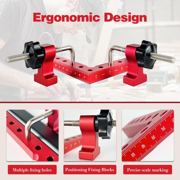 90 Degree Clamp Corner Clamp – Right Angle For Woodworking 4 Pack 5.5"X 5.5" Aluminum Alloy Woodworking Corner Clamps Wood Working Tools And Equipment L Square Aluminum Angle Clamp Tool #2 | Clamps Clamps Clamps