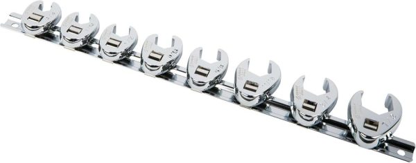 9708 3/8-Inch Drive Fractional Crowfoot Flare Nut Wrench Set, 3/8-Inch – 7/8-Inch, Fully Polished, 8-Piece | Open-End Wrenches Open-End Wrenches Open-End Wrenches