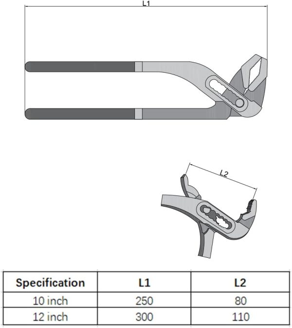 Adjustment Water Pump Pliers, 10-Inch Straight Jaw Tongue And Groove Joint Pliers, Forged From 45 Steel Plumbing Pliers With Comfort Grip, For Nuts, Bolts, Water Pumps And Pipes | Tongue-and-Groove Pliers Pliers Tongue-and-Groove Pliers