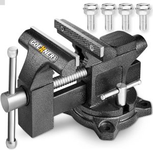 Bench Vise 4-1/2", Vice For Workbench With Heavy Duty Forged Steel Construction, Built-In Pipe Jaw, Swivel Base Table Vise For Woodworking, Home Workshop Use And Diy Jobs | Vises Vises Vises