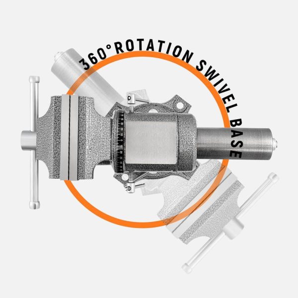Bench Vise, 5-Inch Jaw Width 5-Inch Jaw Opening, 360° Swivel Base, Multipurpose Heavy Duty Workbench Vise With Anvil &1 Pair Vise Jaw Pad, Table Vise Clamp Force 5500Lbs | Vises Vises Vises