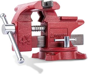 Bench Vise Home Vise 4.5" Jaw Width With 240° Swivel Base Homeowner’s Vise For Woodworking, Drilling, Cutting Cast Iron Red | Vises Vises Vises