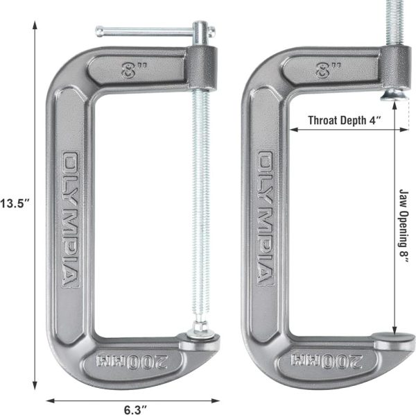 C-Clamp (8" X 4") 38-148, Black | Clamps Clamps Clamps