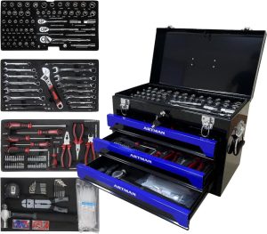 Campfun Tool Set 439Pcs, Mechanic Tool Set For Home, Tool Box Set 4-Tier Socket Wrench Ratchet Plier Nails, Home Tool Set Mechanics Kit With 3 Drawers Organizer For Adults Man Handyman, Blue | Socket & Socket Wrench Sets Box Wrenches Box Wrenches