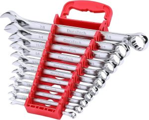 Combination Wrench Set, Sae, 11-Piece, 1/4” To 7/8”, 12-Point, Cr-V Steel, Organized In Wrench Holder | Combination Wrenches Combination Wrenches Box Wrenches