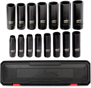 Deep Socket Set, 1/2" Drive Impact Socket Set, 15-Piece Metric 10Mm-24Mm Tool Set (1300-Ss-05) | Individual Drive Sockets Individual Drive Sockets Individual Drive Sockets