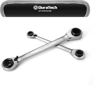 Duratch 4-In-1 Reversible Ratcheting Box Wrench Set, Double Box End, Sae, 2-Piece, 5/16, 3/8, 7/16, 1/2 & 9/16, 5/8, 11/16, 3/4-Inch, Cr-V Steel, Mirror Polished, With Rolling Pouch | Box Wrenches Box Wrenches Box Wrenches