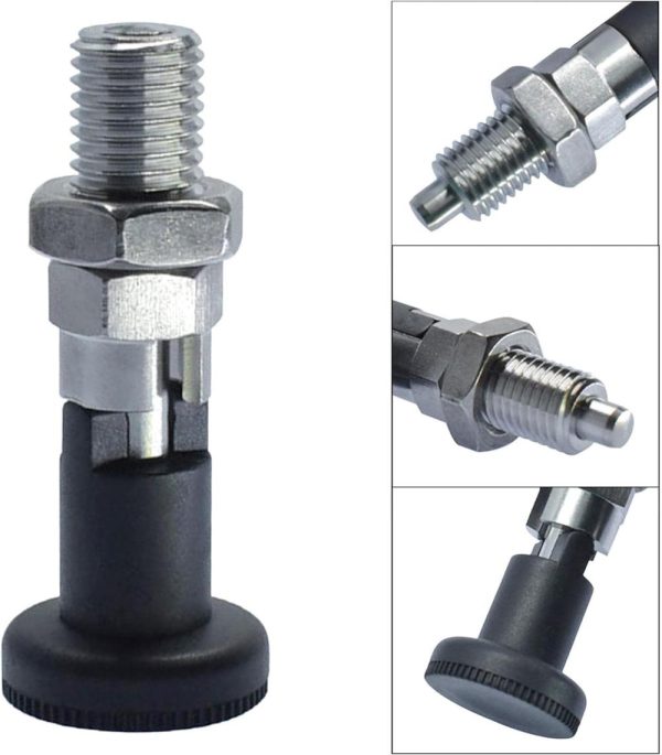 Esquirla Self Locking Knob Plunger Spring Knob Plunger Positioning Pins Lock Pin Bolt Fine Thread Screw Indexing Plungers Self Locking Indexing Pin, M16 | Spring Plungers Spring Plungers Spring Plungers