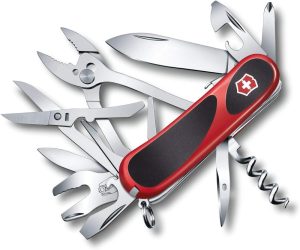 Evolution S557 Grip Swiss Army Knife, 21 Function Swiss Made Pocket Knife With Large Blade, Screwdriver And Wire Stripper – Evolution S557 Grip Red/Black | Knives Knives Knives