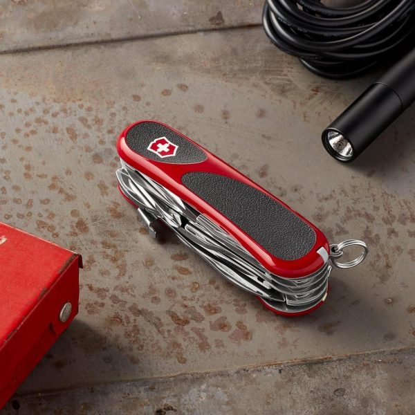 Evolution S557 Grip Swiss Army Knife, 21 Function Swiss Made Pocket Knife With Large Blade, Screwdriver And Wire Stripper – Evolution S557 Grip Red/Black | Knives Knives Knives