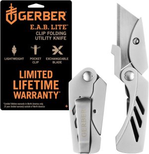 Gear Eab Lite Utility Pocket Knife Box Cutter Blade With Money Clip – 1.5" Blade Length Folding Knife – Edc Gear And Equipment – Stainless Steel | Knives Knives Knives