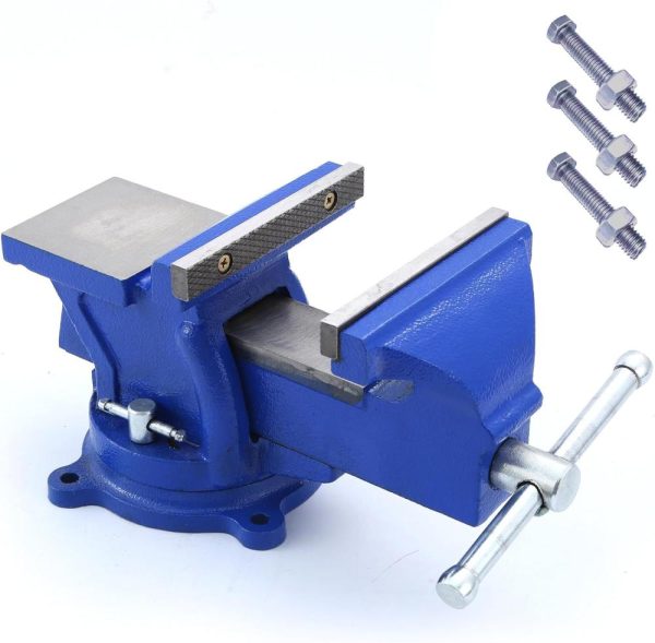 Heavy Duty Bench Vise 4.5 Inch, 360° Swivel Locking Base Bench Clamp With 125Mm Vise Jaw, Clamp-On Merchanic Vice Desktop Clamp For Woodworking, Drilling (4” Jaw) | Vises Vises Vises