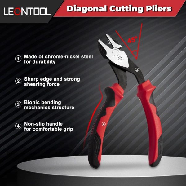 High Leverage Diagonal Cutting Pliers With Angled Head 7 Inch Wire Cutters Heavy Duty Side Cutting Pliers Professional Hand Tool Saving 35 Percent Labour | Side-Cutting Pliers Pliers Side-Cutting Pliers