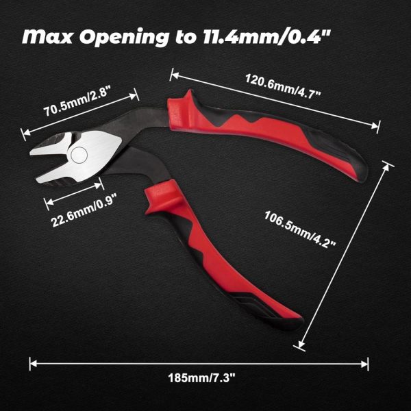 High Leverage Diagonal Cutting Pliers With Angled Head 7 Inch Wire Cutters Heavy Duty Side Cutting Pliers Professional Hand Tool Saving 35 Percent Labour | Side-Cutting Pliers Pliers Side-Cutting Pliers