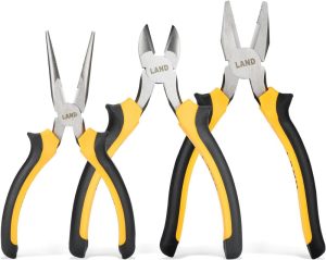 High Leverage Pliers Set,8 Inch Lineman’s Pliers,6 Inch Diagonal Cutting Pliers,6 Inch Long Nose Pliers,3 Pcs Set | Slip-Joint Pliers Pliers Slip-Joint Pliers