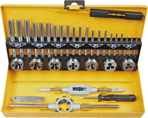 Hoteche 32 Pc Metric Tap & Die Set M3 To M12 Metal Box 640203 | Tap & Die Sets Tap & Die Sets Tap & Die Sets