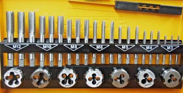 Hoteche 32 Pc Metric Tap & Die Set M3 To M12 Metal Box 640203 | Tap & Die Sets Tap & Die Sets Tap & Die Sets