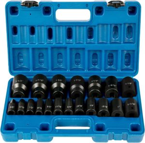 Impact Drive Socket Set 1/2 Inches 19 Piece Impact Sockets Sae, Standard Socket Assortment, (3/8 Inches To 1-1/2 Inches) 6-Point Hex Sockets | Socket Sets Socket Sets Socket Sets