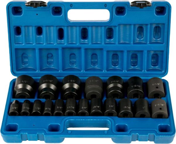 Impact Drive Socket Set 1/2 Inches 19 Piece Impact Sockets Sae, Standard Socket Assortment, (3/8 Inches To 1-1/2 Inches) 6-Point Hex Sockets | Socket Sets Socket Sets Socket Sets