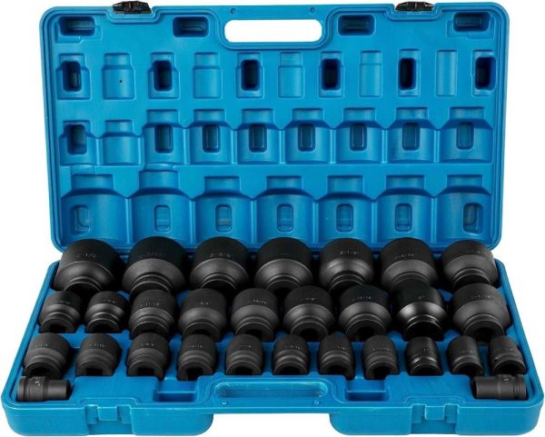 Impact Socket Set 3/4 Inches 29 Piece Impact Sockets, 6-Point Sockets, Rugged Construction, Cr-M0, 3/4 Inches Drive Socket Set Impact Sae 3/4 Inch – 2-1/2 Inch, With A Storage Cage | Socket Sets Socket Sets Socket Sets