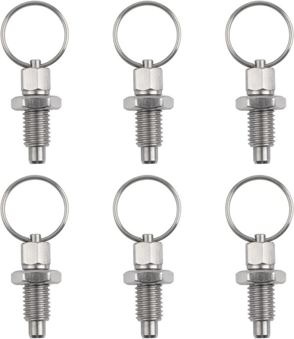 Increway 6Pcs Spring Plunger With Pull Ring, M10 Quick Release Pin W/Drop Cam & Spring, Stainless Steel Non-Locking Type Stubby Hand-Retractable Spring Plunger Index Plunger | Spring Plungers Spring Plungers Spring Plungers