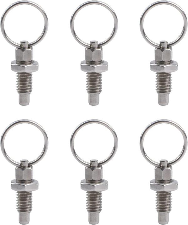 Increway 6Pcs Spring Plunger With Pull Ring, Quick Release Pin W/Drop Cam & Spring, Stainless Steel Non-Locking Type Stubby Hand-Retractable Spring Plunger Index Plunger | Spring Plungers Spring Plungers Spring Plungers