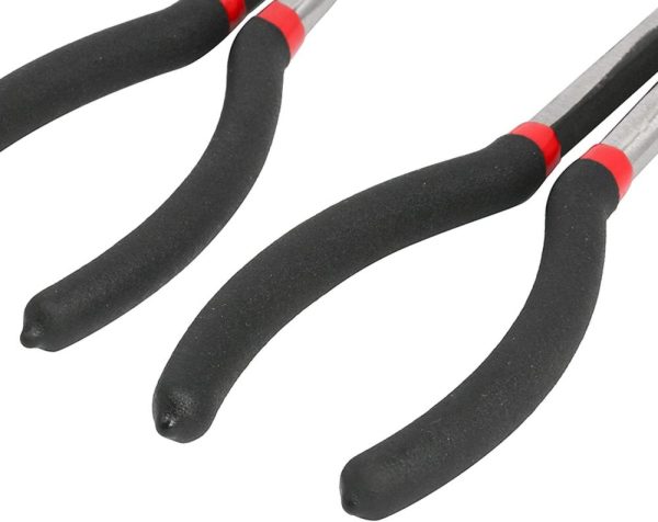 Long Needle Nose Pliers Set 11-Inch Pliers 5-Piece Set Nipper Bent Nose, Duckbill Pliers,End Cutting, Diagonal, Plug Cable Puller Reach Flat,45,90 Degree Angle, Straight,Curved Pliers | Needle-Nose Pliers Needle-Nose Pliers Needle-Nose Pliers