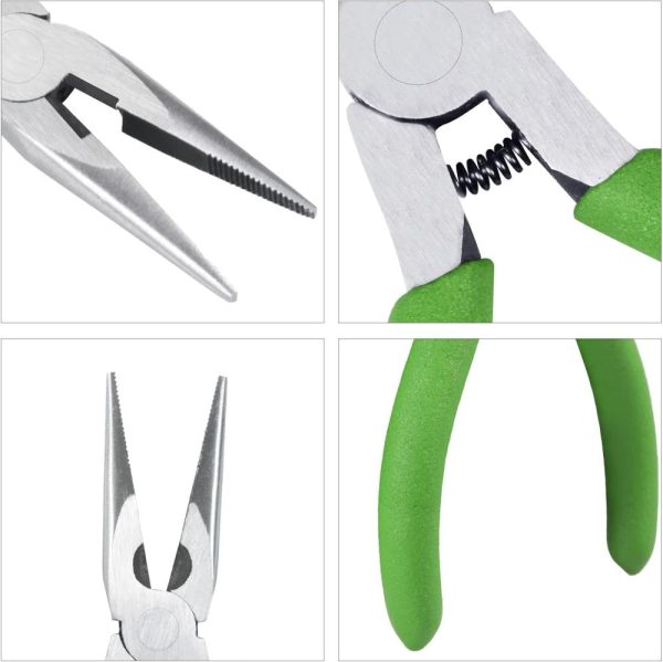 Long Nose Pliers With Wire Cutter 5-Inch Long Needle Nose Pliers With Small Serrated Jaws Wire Cutter Pliers Chain Nose Pliers Long Nose Pliers | Needle-Nose Pliers Needle-Nose Pliers Needle-Nose Pliers