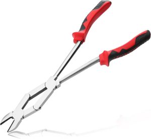 Long Reach Xl Dual Pivot Wire Cutting Pliers Double-Joint Side Cutters Extra Long Reach Compound Action Cutting Pliers Diagonal Cutters For Hard To Reach Narrow Spaces | Side-Cutting Pliers Pliers Side-Cutting Pliers