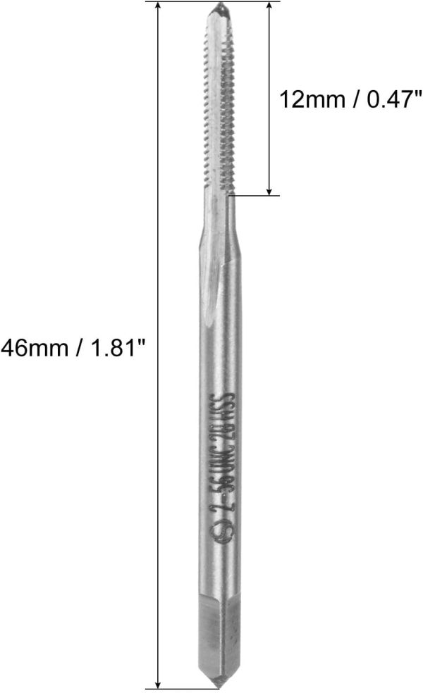 Machine Tap #2-56 Unc Unc Thread 2B Class 3 Flutes High Speed Steel Screw Threading Tap Tapping Tool 3Pcs | Threading Taps Threading Taps Threading Taps