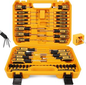 Magnetic Screwdriver Set With Case: 86-Piece Slotted Phillips, Hex, Torx, Precision, Nut Drivers, Driver Bits And Magnetizer, Ergonomic Handle, Ideal For Mechanics And Professionals | Screwdrivers Screwdriver Sets Screwdriver Sets