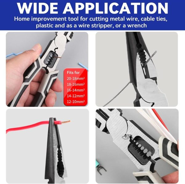 Needle Nose Pliers, 9 Inch Long Needle Nose Pliers With Wire Stripper And Crimper, Multipurpose Combination Pliers, 5-In-1 Needle Nose For Bending, Crimping, Stripping, Twisting Cutting Wires | Slip-Joint Pliers Needle-Nose Pliers Needle-Nose Pliers