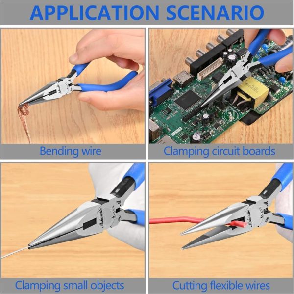 Needle Nose Pliers Set, 5" Long Nose Pliers For Wire Bending, 6 Pack High Carbon Steel Needle Nose Pliers, Serrated Jaw Pliers For Jewelry Making, Electronics, Object Grasping, Craft Making | Needle-Nose Pliers Needle-Nose Pliers Needle-Nose Pliers