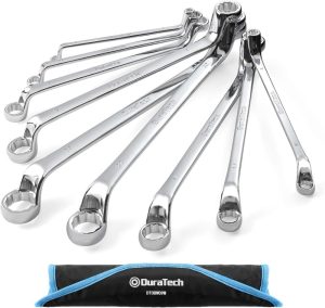 Offset Box Wrench Set, Metric, 9-Piece, 6-23Mm, 75-Degree, Cr-V Steel, Organized In Rolling Pouch | Box Wrenches Box Wrenches Box Wrenches