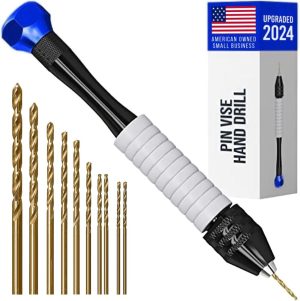 Pin Vise Hand Drill For Jewelry Making – Manual Craft Drill Sharp Hss Micro Mini Twist Drill Bits Set, Small Rotary Tools For Wood, Plastic, Miniature – Blue | Vises Vises Vises