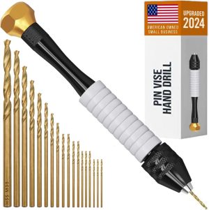 Pin Vise Hand Drill Manual – Jewelry Drill W/Micro Drill Bits (0.8Mm-2.5Mm) – Rotary Craft Drill For Jewelry Making, Resin, Wood, Plastic, Miniature, Beads, Clay Etc | Vises Vises Vises