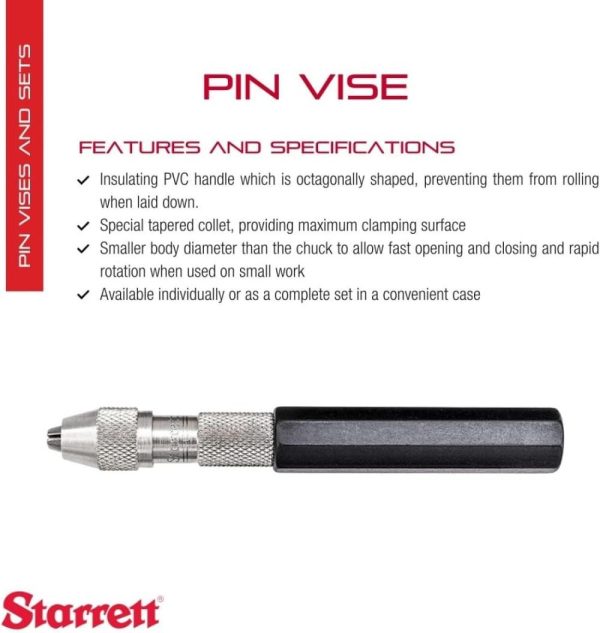 Pin Vise With Insulated, Octagonal Handles, Smaller Body Diameter, And Special Tapered Collet For Maximum Clamping Surface – .050-.125" Range – 166C | Vises Vises Vises