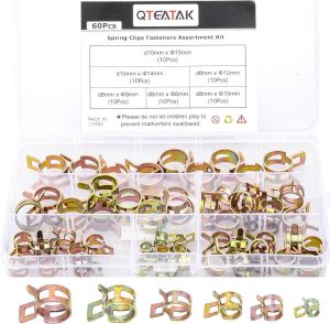 Qteatak 60 Pcs Fuel Silicone Vacuum Hose Spring Band Type Action Pipe Clamp Low Pressure Air Clip Clamp Size: 6Mm 9Mm 10Mm 12Mm 14Mm 15Mm | Clamps Clamps Clamps