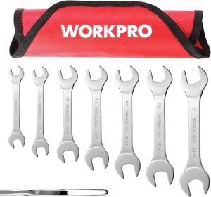 Sae Super-Thin Open End Wrench Roll-Up Set, 7Pcs, 1/4" To 1-1/16", Ultra-Slim Thin Wrench Set With Organizer Pouch, For Thin Nuts, Narrow Spaces | Open-End Wrenches Open-End Wrenches Open-End Wrenches