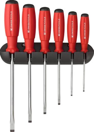 Set Of 6 Swissgrip Screwdriver For Slotted Screws, Model #8240.Cbb, Set With Wall Mount, Screwdrivers | Screwdrivers Screwdrivers Screwdrivers