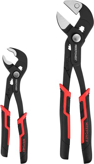 Slip Joint Pliers Set, 10-Inch Pliers Wrench & 8-Inch Water Pump Pliers, Push Button Adjustable Quick-Release Tongue And Groove Pliers Set For Plumbing Repair And Home Maintenance | Tongue-and-Groove Pliers Pliers Slip-Joint Pliers