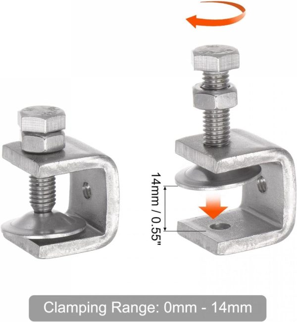 Stainless Steel C-Clamp With 0.79 Inch Wide Jaw Opening For Woodworking Welding Building Household Mount 4 Pcs | Clamps Clamps Clamps