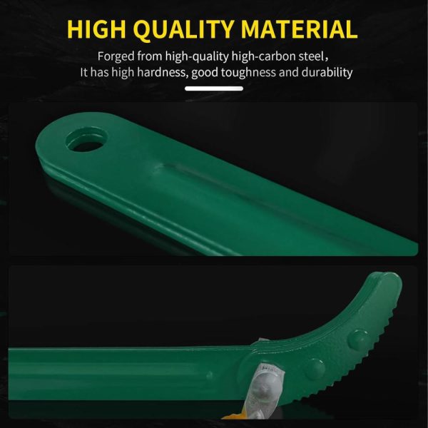 Strap Wrench 12 Inches, Water Filter Wrench Steel Handle Adjustable Strap Wrench For Replacing Water Filter, Pvc Pipe Joints, Oil Filter, Swimming Pool Connection (Green Handle, Yellow Strap) | Adjustable Wrenches Adjustable Wrenches Adjustable Wrenches