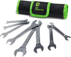 Super-Thin Open End Wrench Set, Metric, 8-Piece, Including 6, 7, 8, 9, 10, 11, 12, 13, 14, 15, 16, 17, 18, 19, 22, 24 Mm, Slim Spanner Wrench Set With Rolling Pouch | Open-End Wrenches Open-End Wrenches Open-End Wrenches