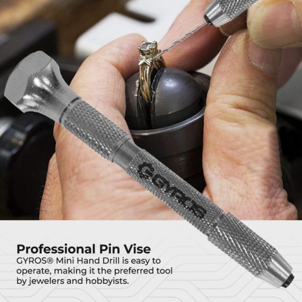 Swivel Head Pin Vise Hand Drill, 0"(0Mm) To 1/8"(3.175Mm) W/Anti-Slip Nickel Plated Steel Body & 2 Reversible Collets, Small Hand Drill For Precision Drilling Of Jewelry, Plastic, & Wood | Vises Vises Vises