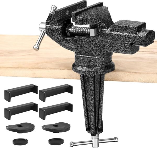 Table Vise, 3.2” Universal Rotate 360° Work Clamp-On Vise,Table Vice With Quick Adjustment Button For Woodworking,Drilling,Sawing,Metal Working | Clamps Clamps Clamps