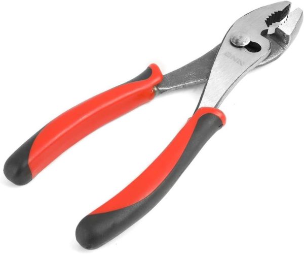 Tools-00069 8 Inch Slip Joint Pliers – Durable Jaws Pliers W/Milled Teeth, Rubberized Non-Slip Handle | Slip-Joint Pliers Pliers Slip-Joint Pliers